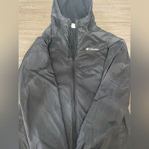Columbia Black Fleece Lined Windbreaker Lightweight Jacket S